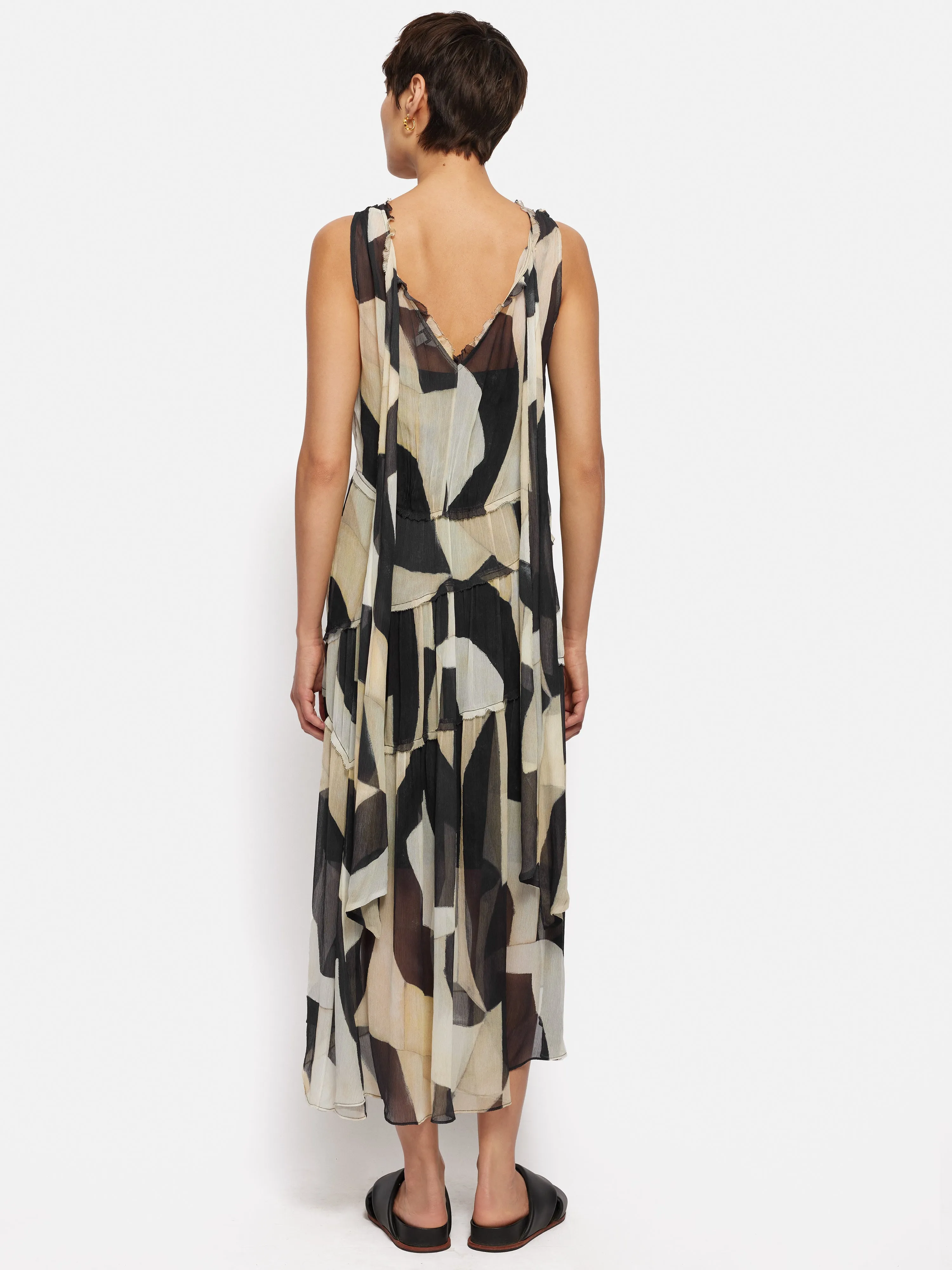 Abstract Sleeveless Dress | Monochrome