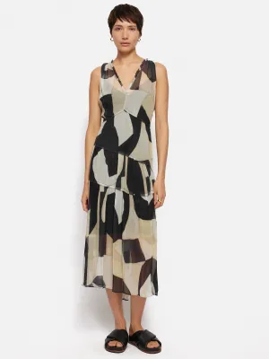 Abstract Sleeveless Dress | Monochrome