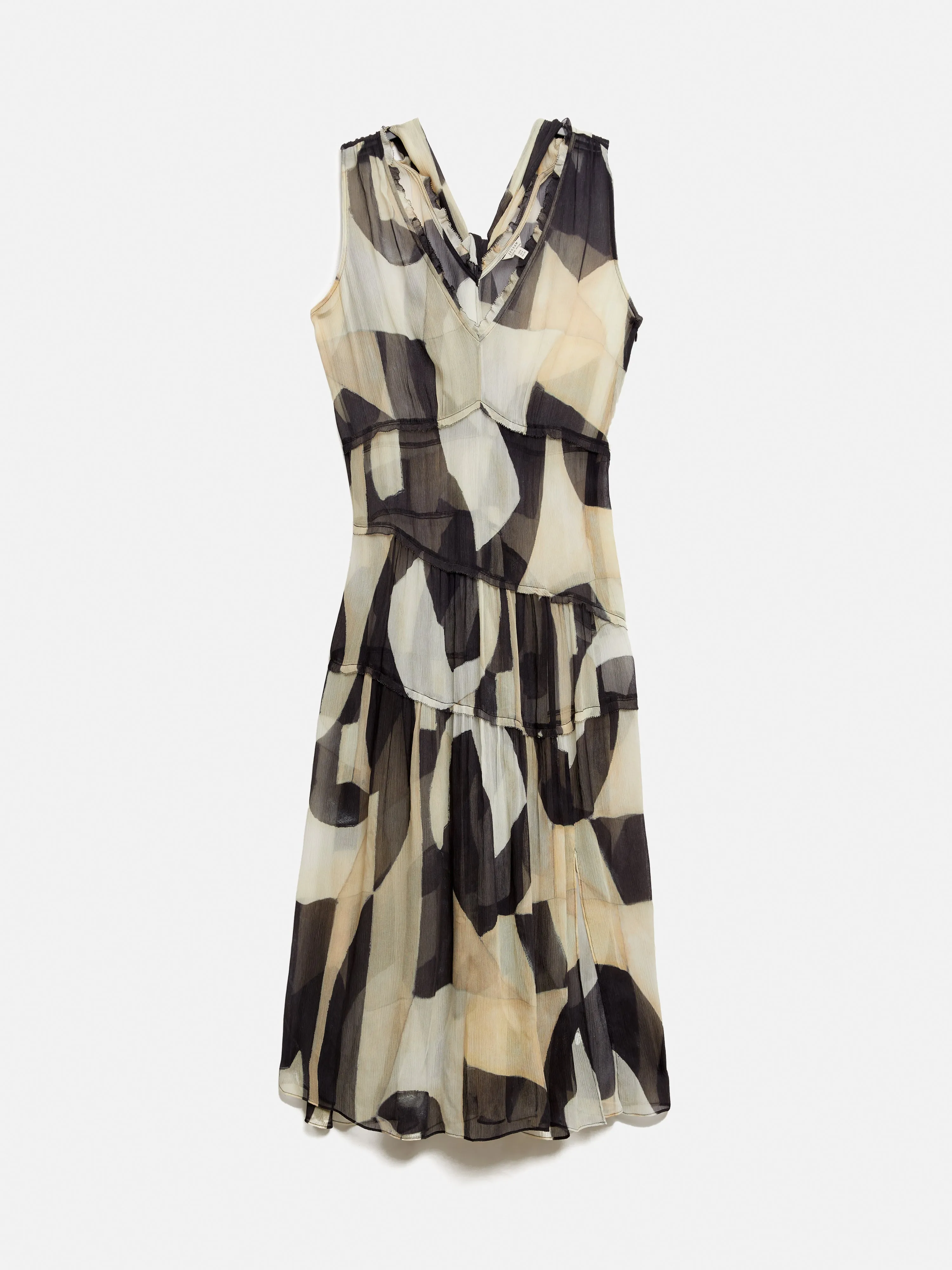 Abstract Sleeveless Dress | Monochrome