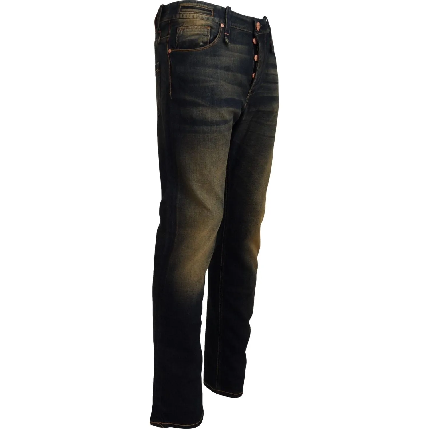 Acht Elegant Blue Washed Denim Pants - Authentic Craftsmanship