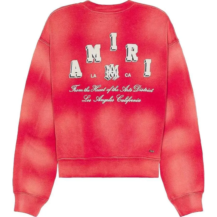 Amiri Vintage Collegiate Crew Sweatshirt, red