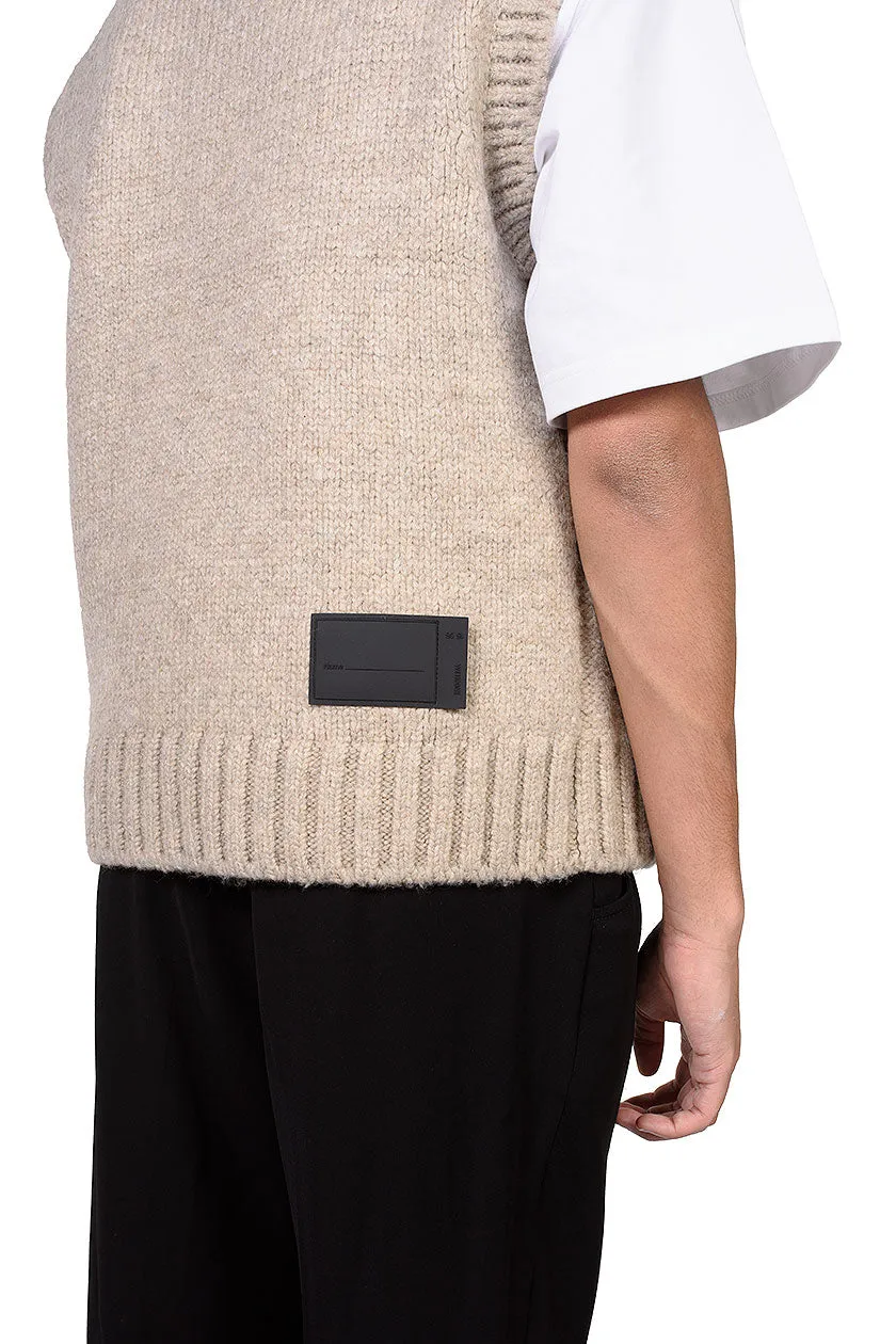 Beige Cable Knit Vest