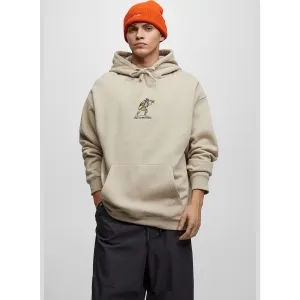 Beige Oversized Hoodie with Graphic