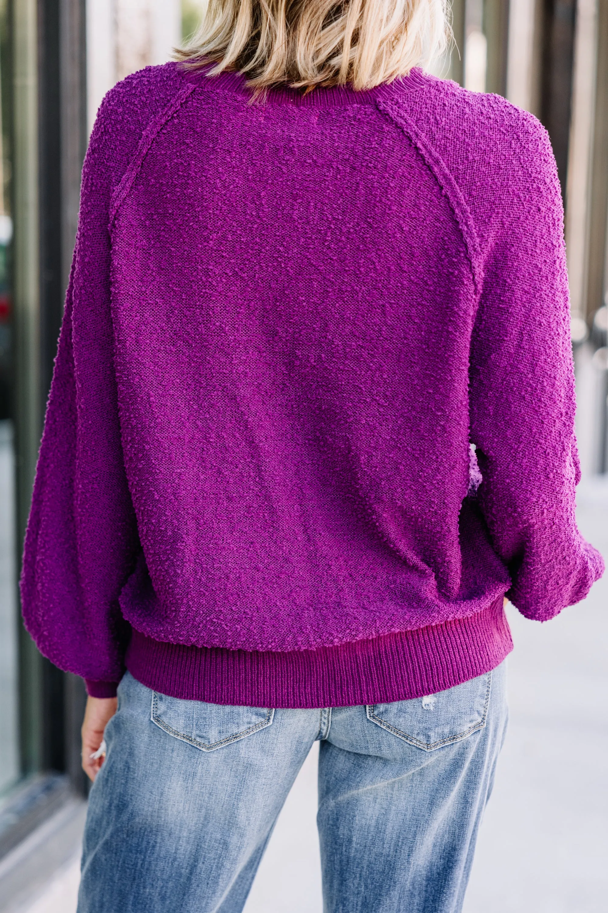 Better Than Basic Magenta Pink Textured Sweater