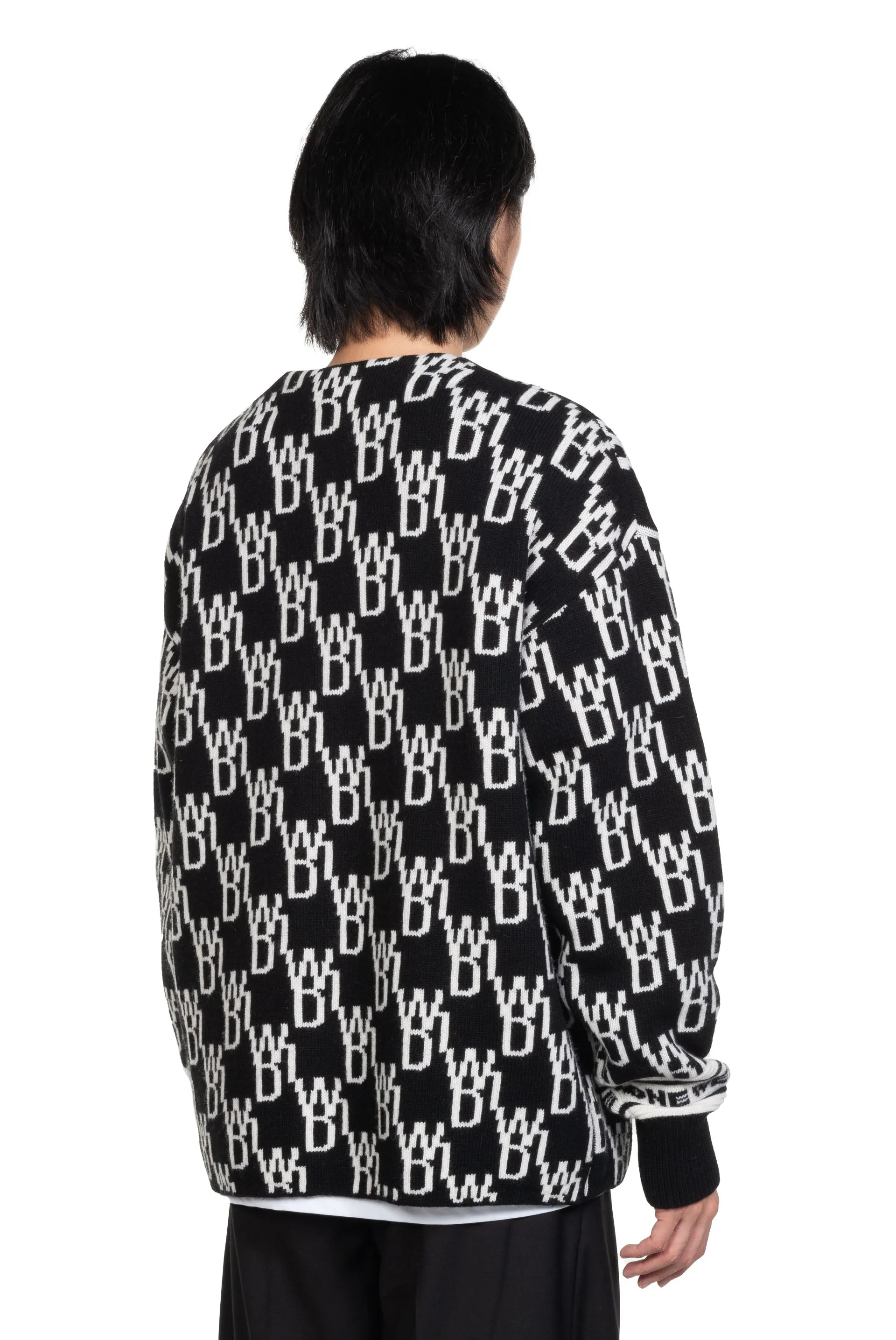 Black WD1 Jacquared Cardigan