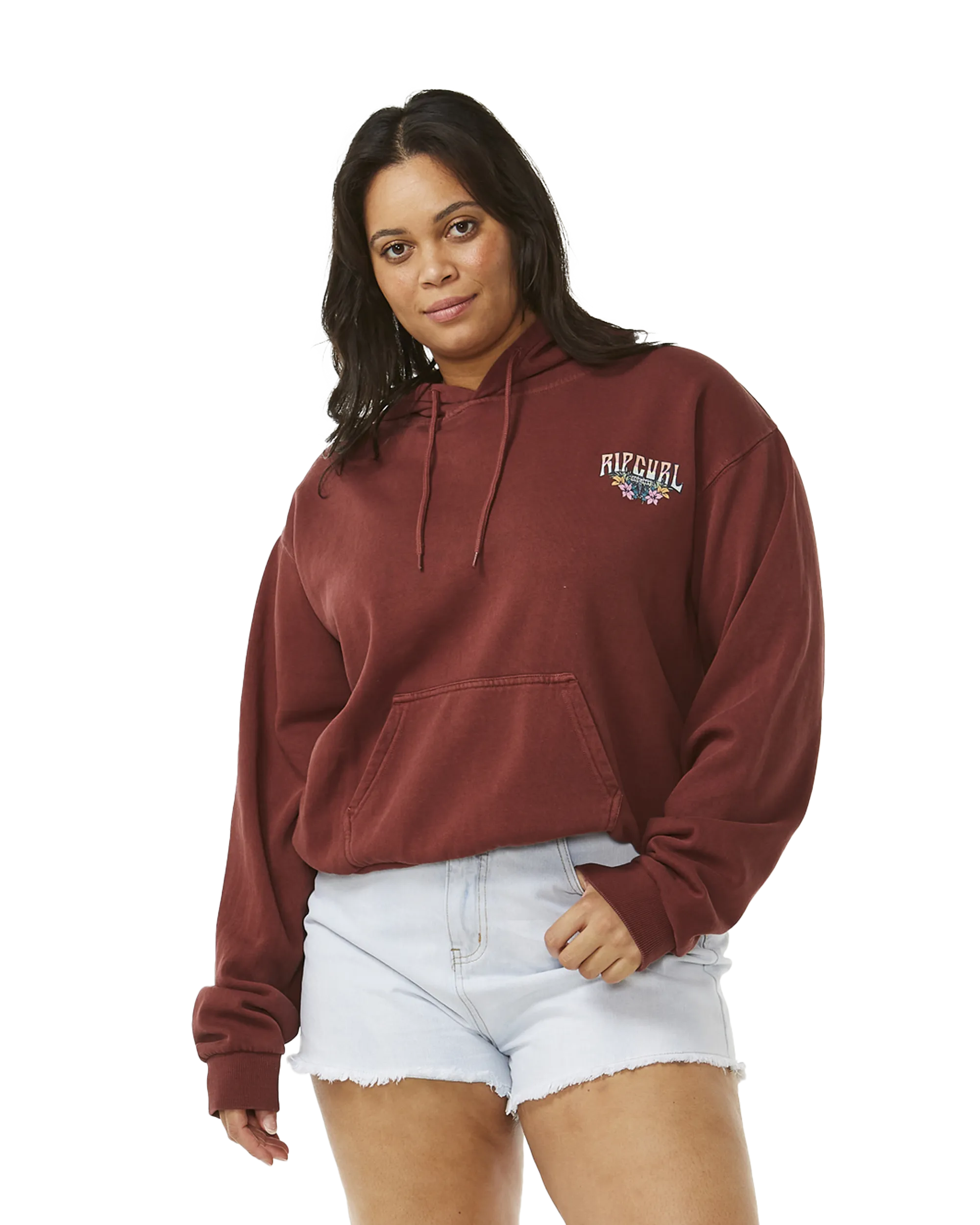 Block Party Relaxed Hoodie in Plum