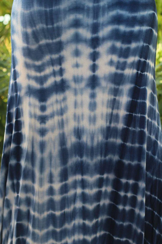 Blue Tie Dye Maxi Skirt