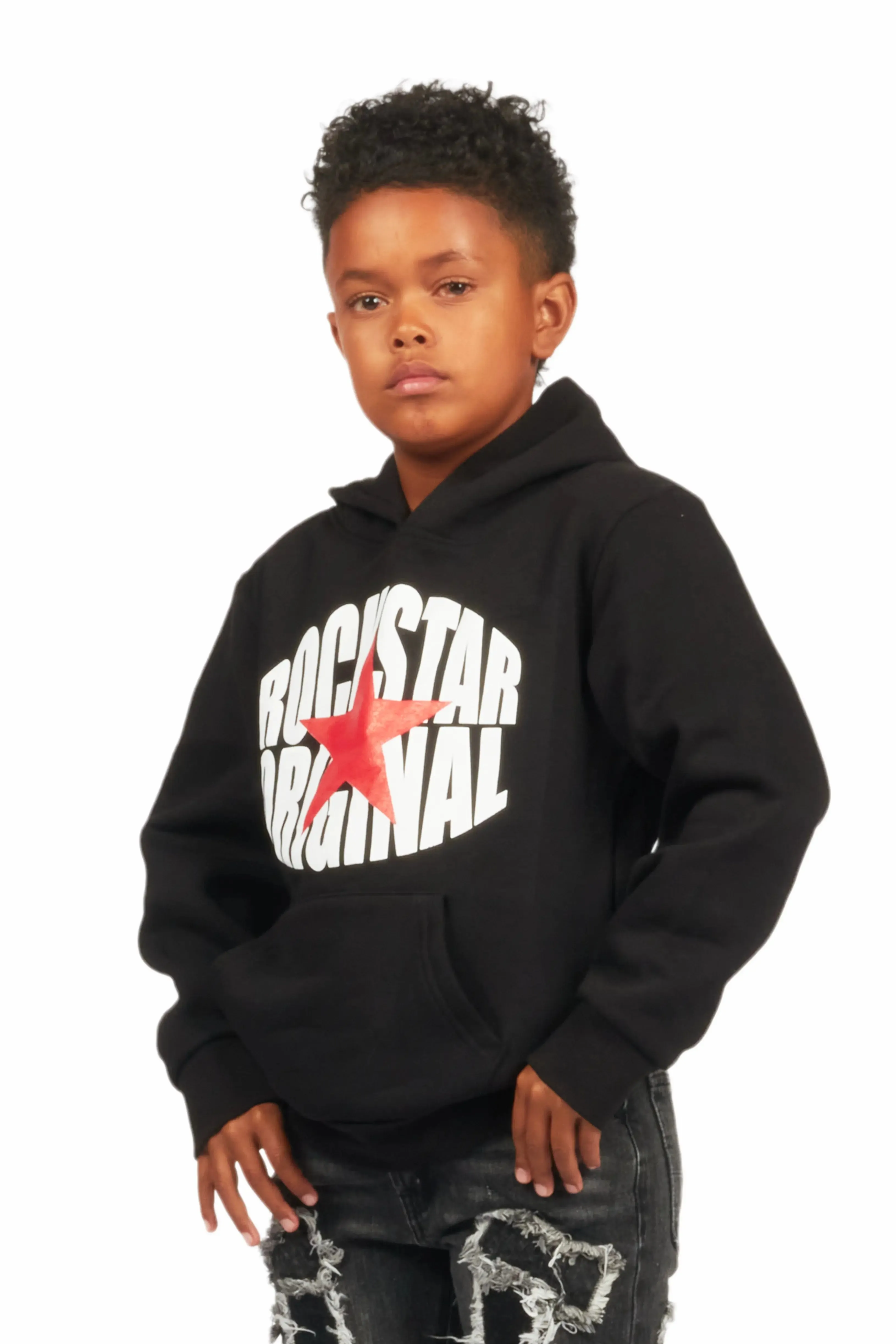 Boys Ezra Black Graphic Hoodie