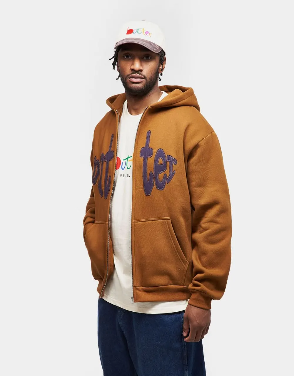 Butter Goods Frenzy Zip-Thru Hoodie - Cognac