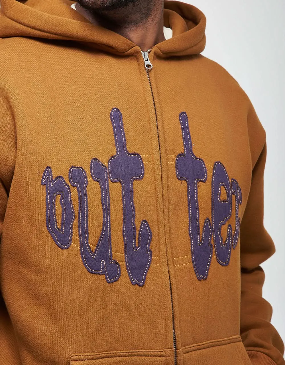 Butter Goods Frenzy Zip-Thru Hoodie - Cognac