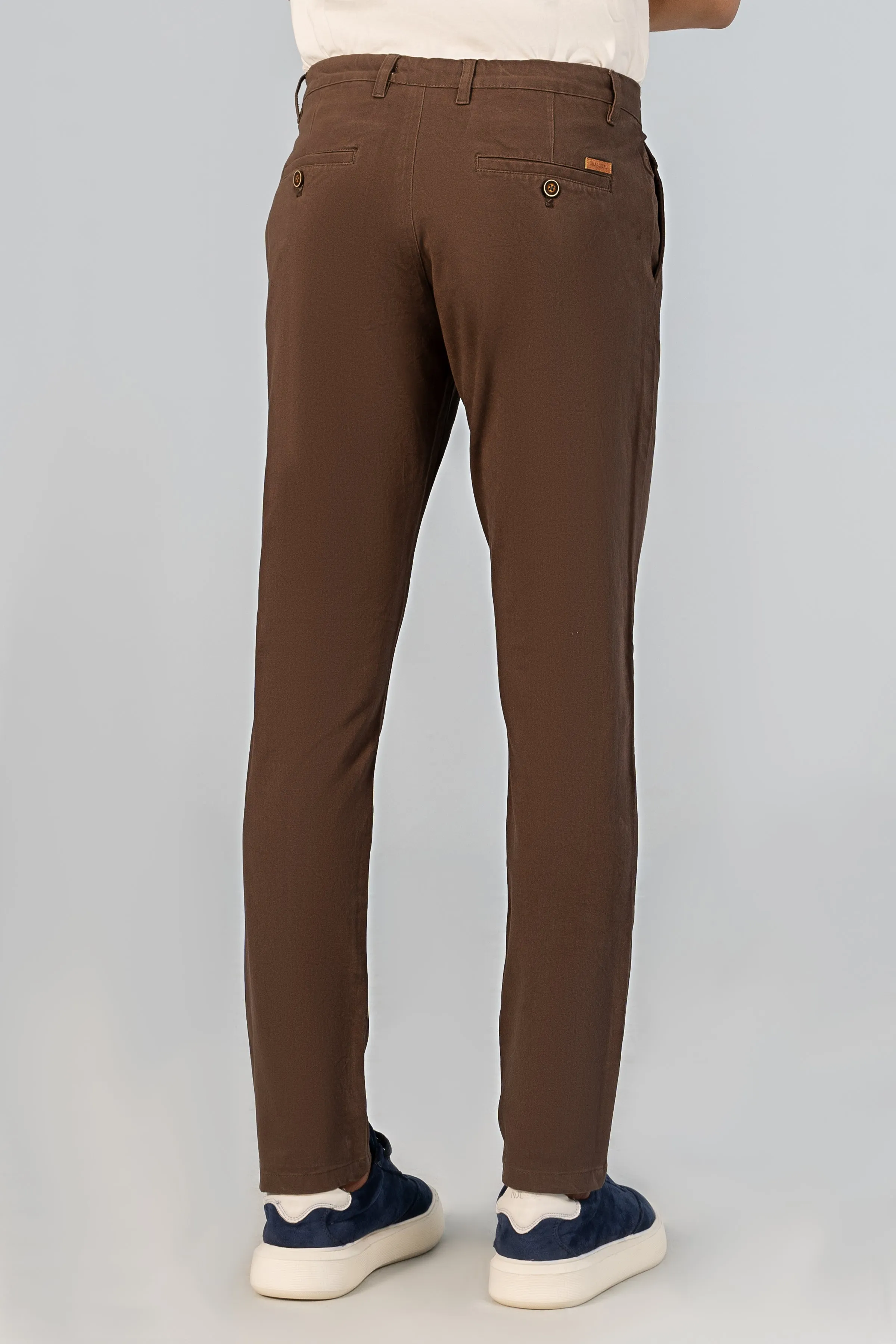 CASUAL PANT CROSS POCKET BI-STRETCH CHOCLATE BROWN