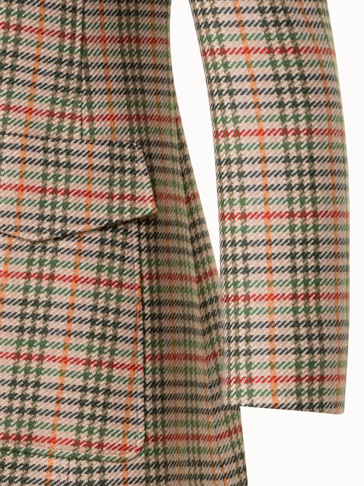 Checked Wool Stretch Flannel Jacket