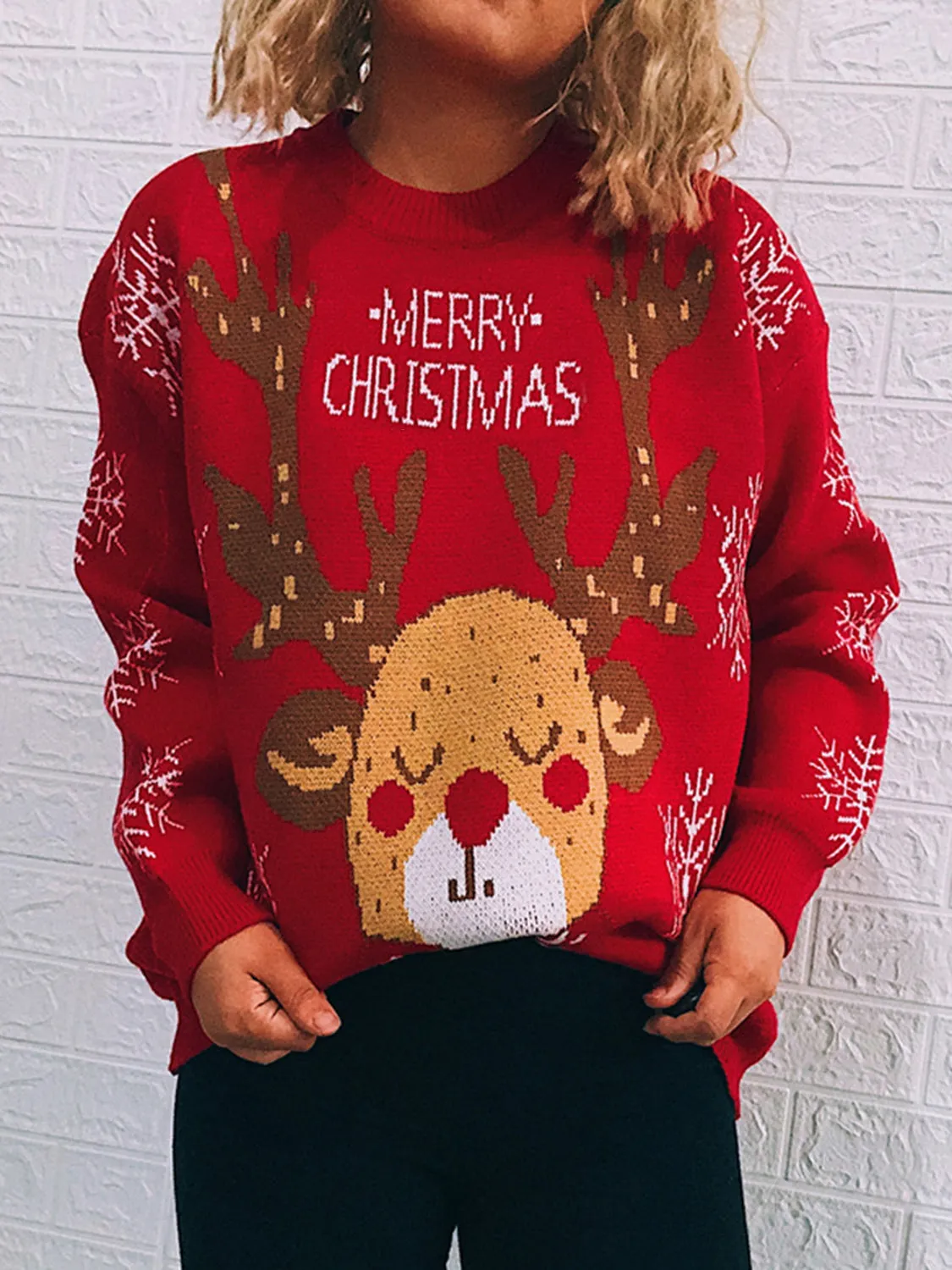 Christmas Reindeer Long Sleeve Sweater