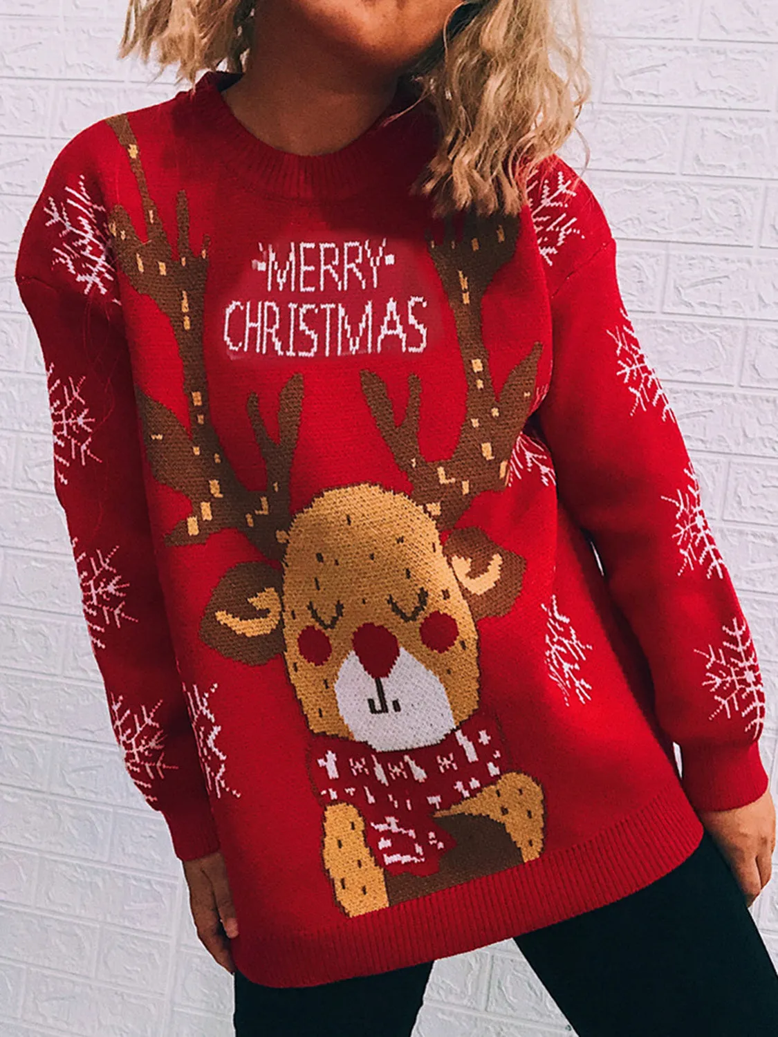 Christmas Reindeer Long Sleeve Sweater