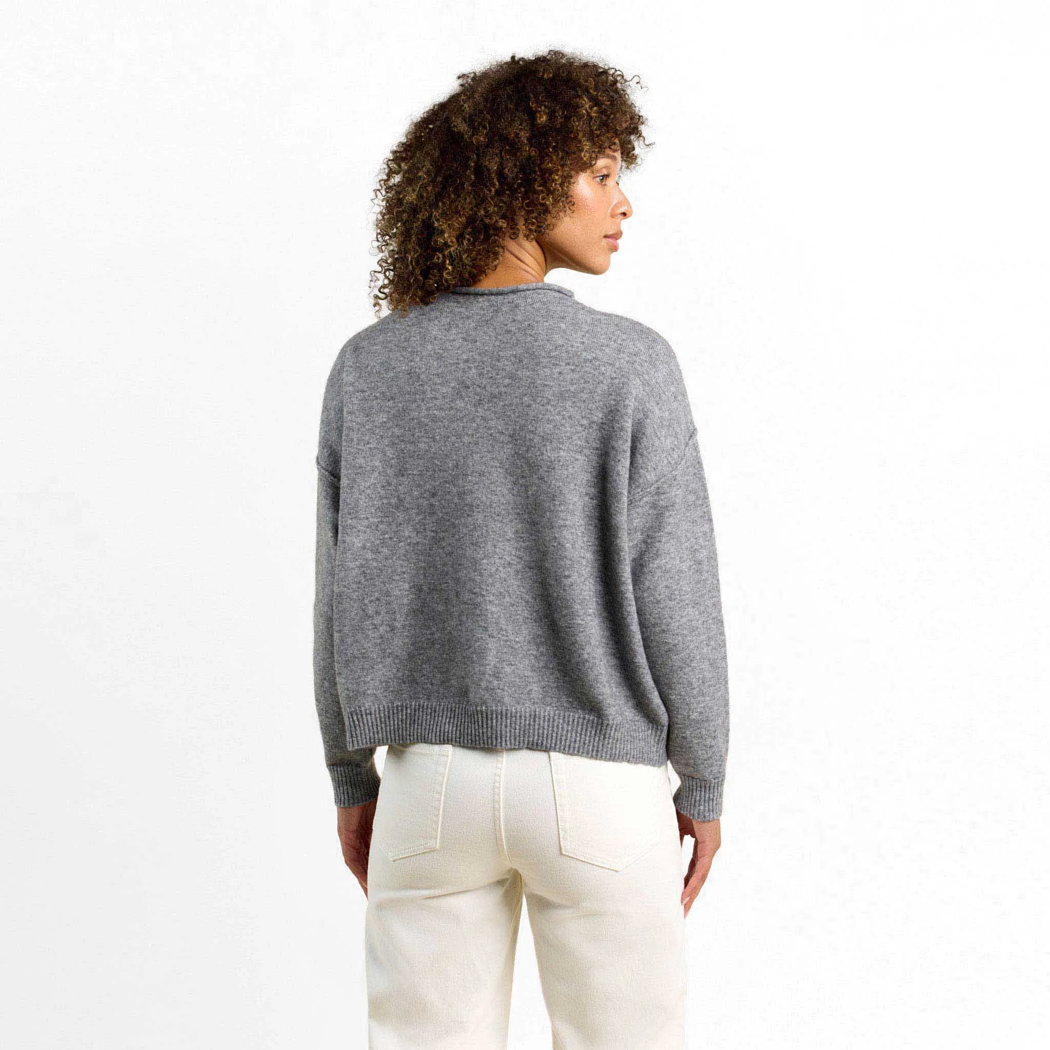 Cozy Knit Mock Neck Sweater | Charcoal