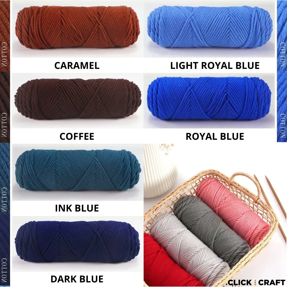 Dark Camel Knitting Cotton Yarn | 8-ply Light Worsted Double Knitting