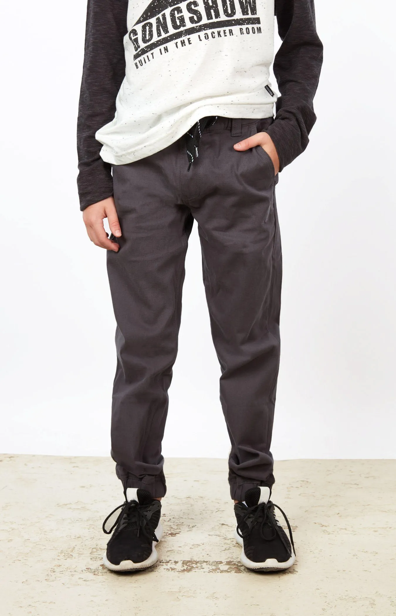 Dark Grey Jogger Chinos JR