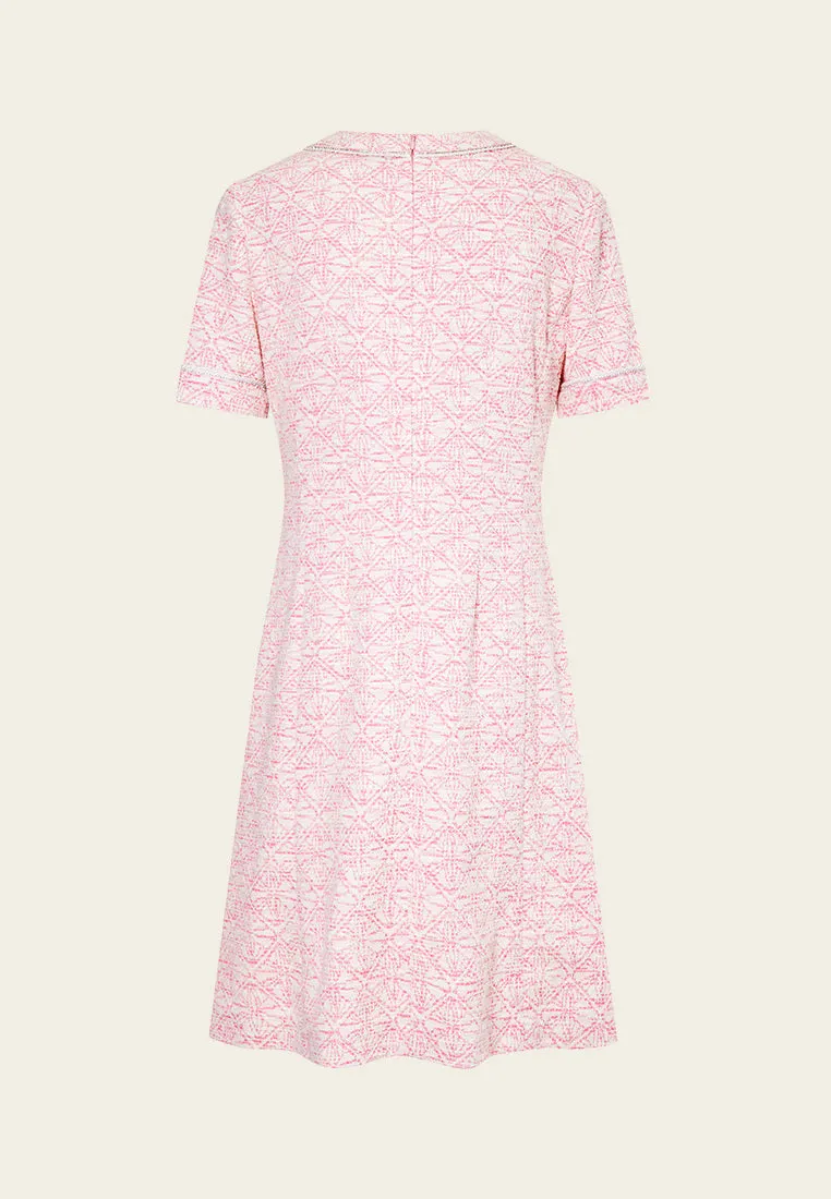 Digitized Pink Tweed Dress