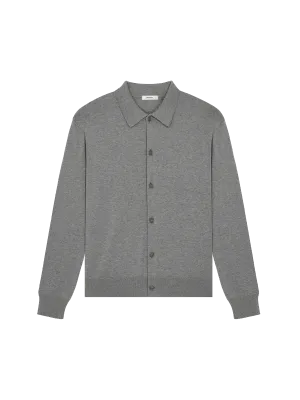 DNA Knitted Collared Shirt—grey marl