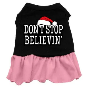 Don't Stop Believin' Screen Print Dress Black with Pink XXL (18)