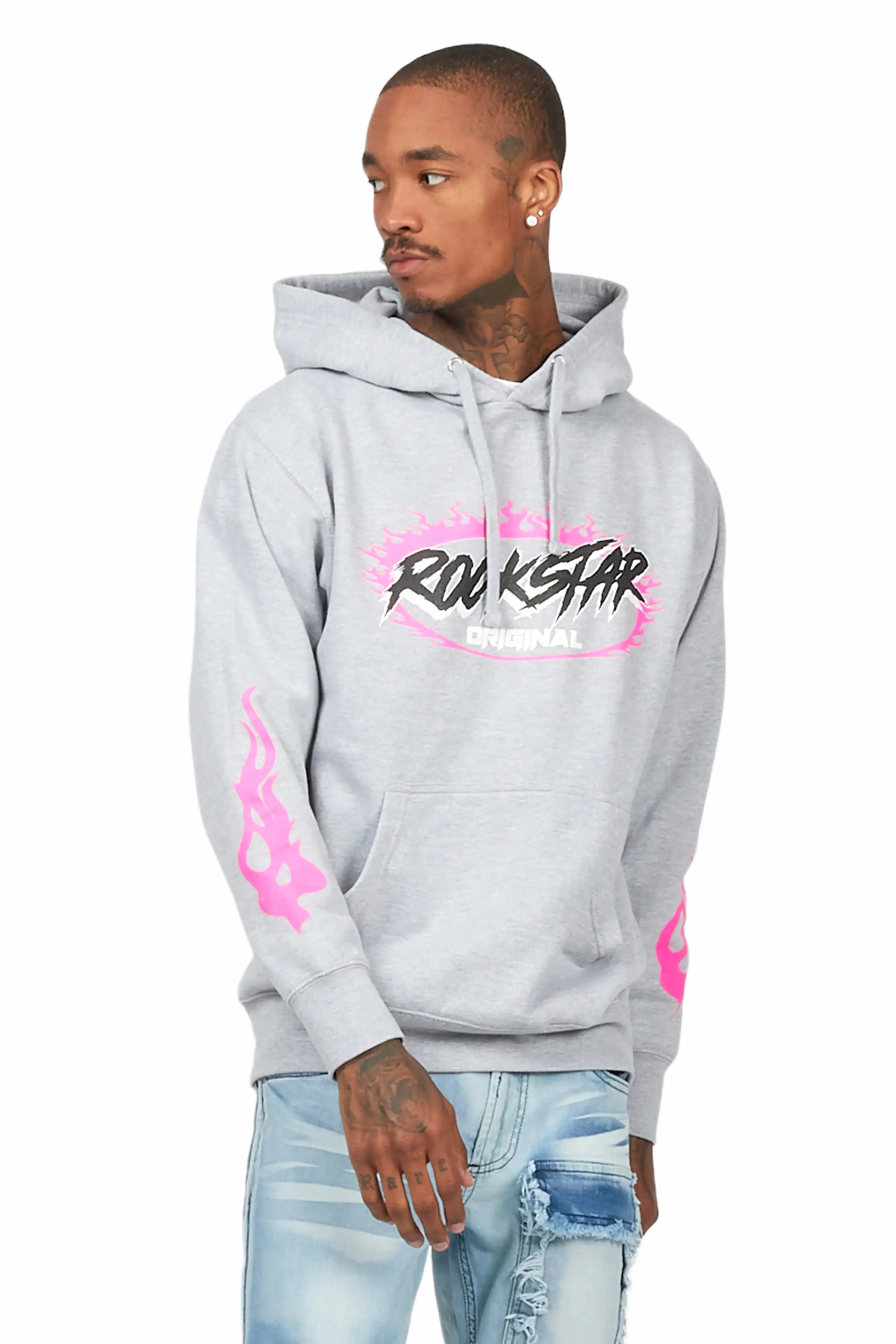 Draven Heather Grey Graphic Hoodie