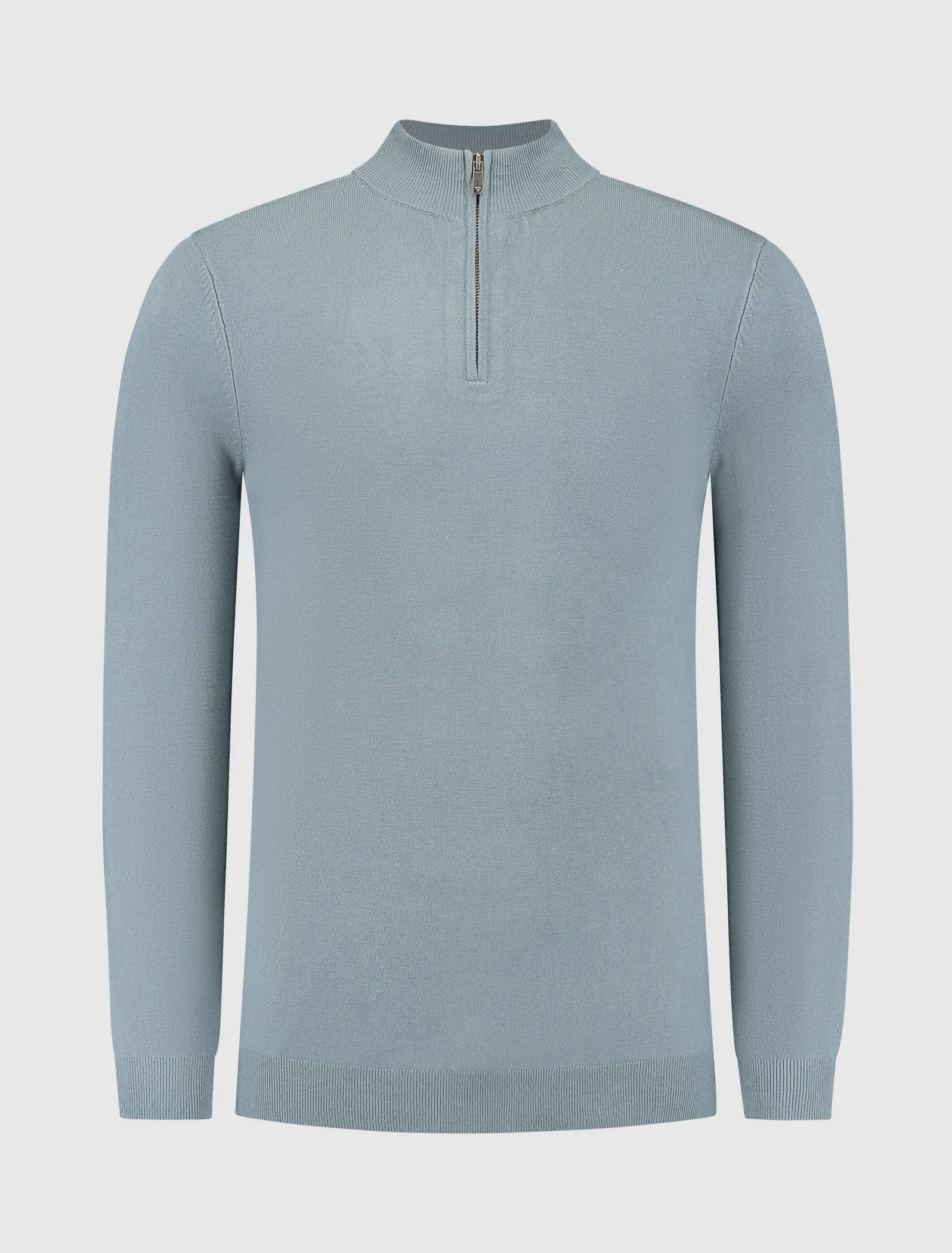 Essential Knitwear Halfzip Sweater | Blue Grey