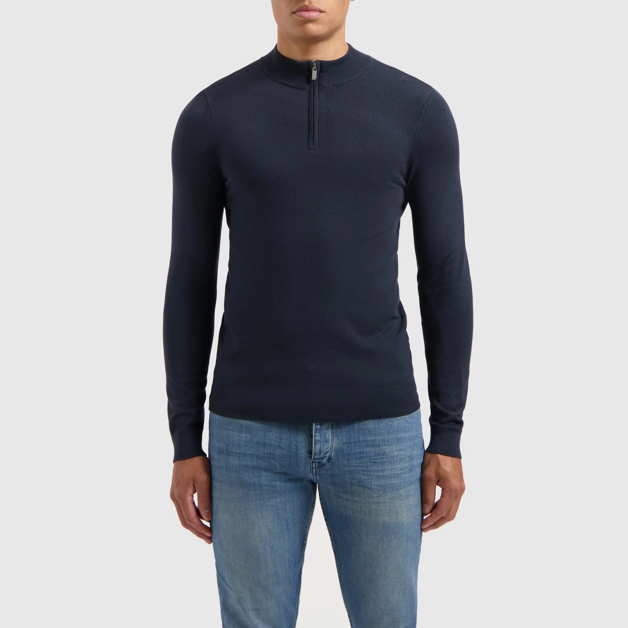 Essential Knitwear Halfzip Sweater | Navy