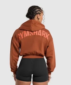 Gymshark Gymshark Power Midi Zip Hoodie - Copper Brown