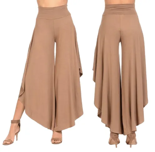 HIGH WAIST — WIDE LEG RUFFLED PANTS