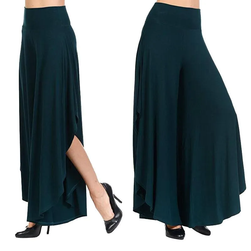 HIGH WAIST — WIDE LEG RUFFLED PANTS