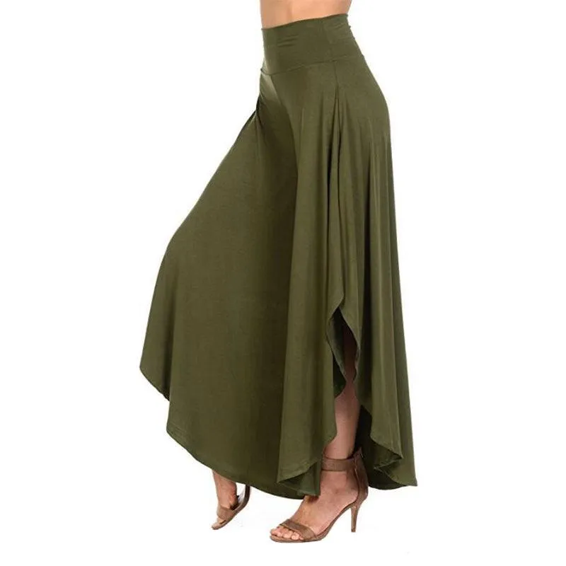 HIGH WAIST — WIDE LEG RUFFLED PANTS