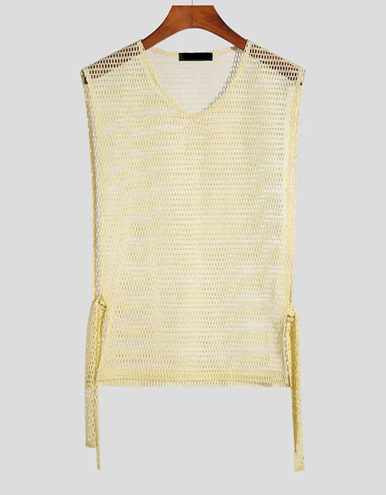 Loose Side Cut Out See Through Tank Top