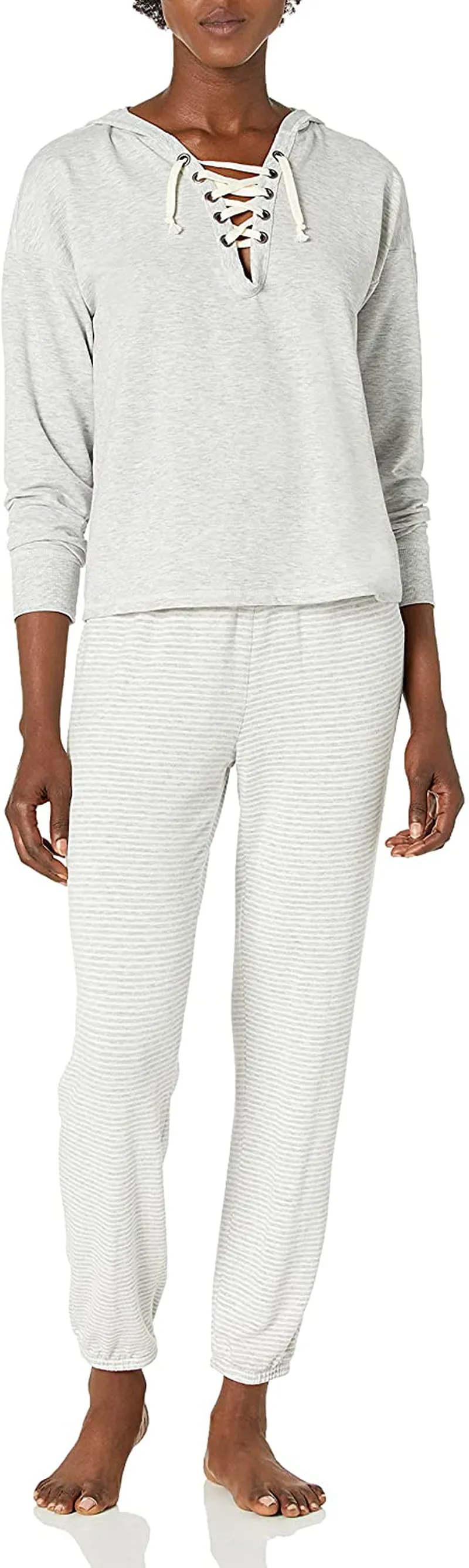 Mae Women's Loungewear Lace Up Sweatshirt with Hood