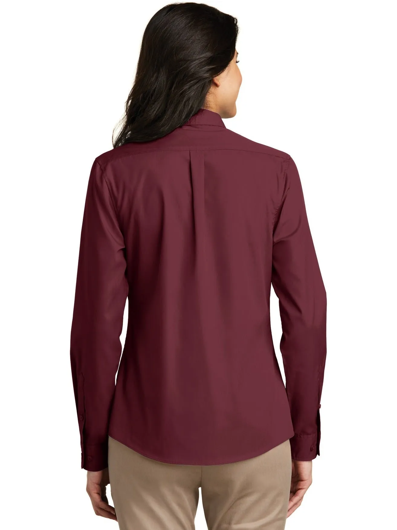 OUTLET-Port Authority Ladies Long Sleeve Carefree Poplin Shirt