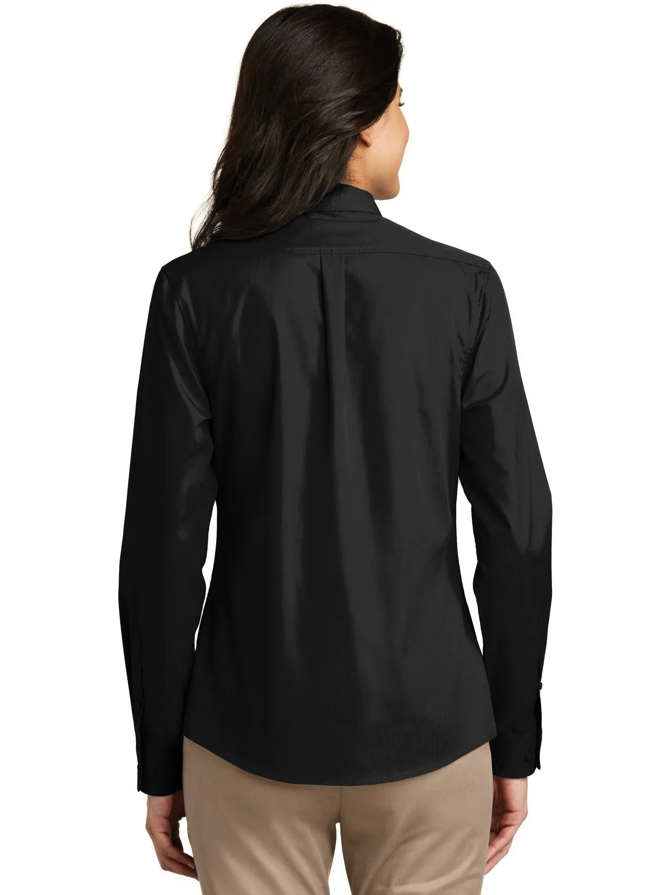 OUTLET-Port Authority Ladies Long Sleeve Carefree Poplin Shirt