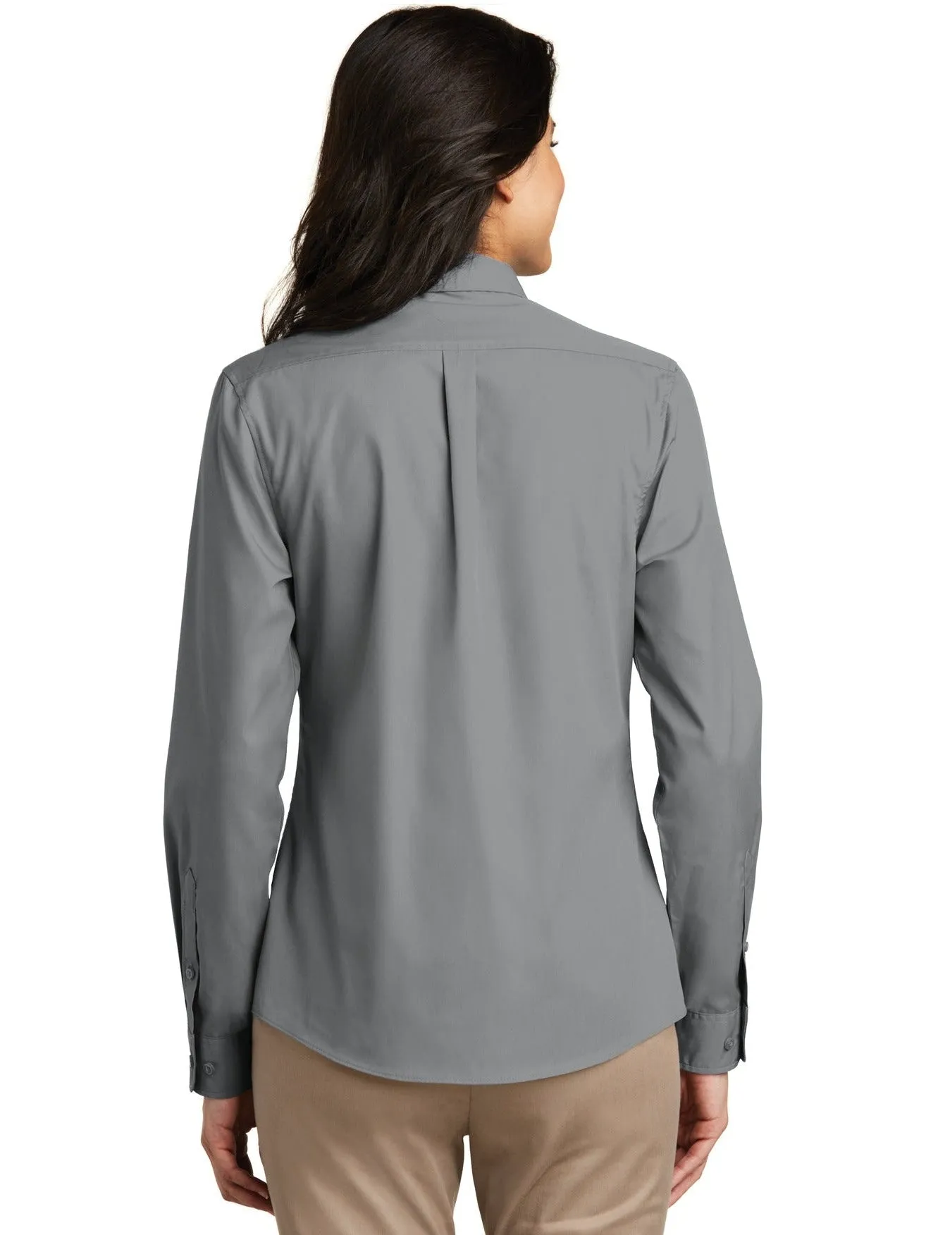 OUTLET-Port Authority Ladies Long Sleeve Carefree Poplin Shirt