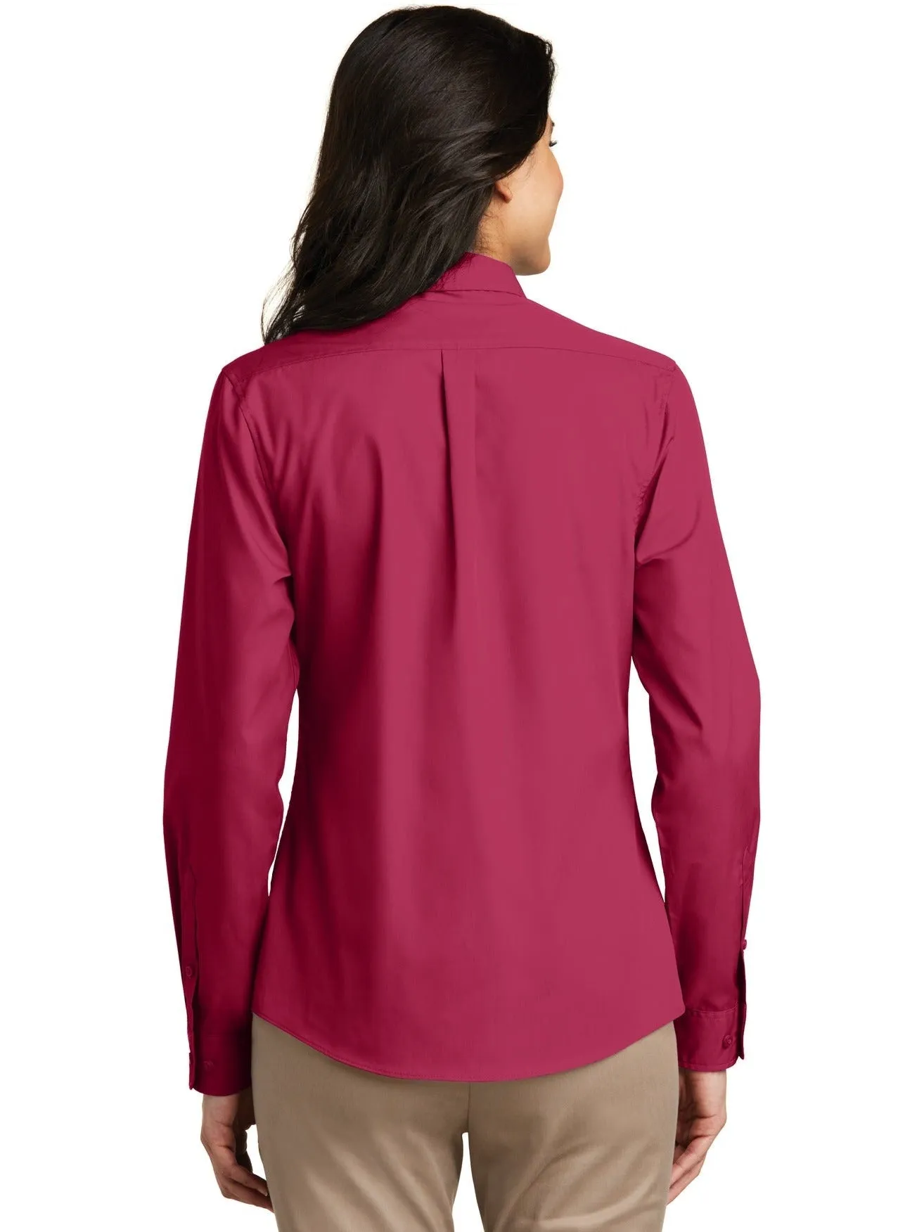 OUTLET-Port Authority Ladies Long Sleeve Carefree Poplin Shirt