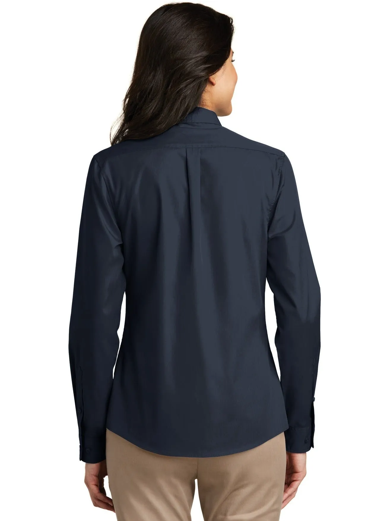 OUTLET-Port Authority Ladies Long Sleeve Carefree Poplin Shirt