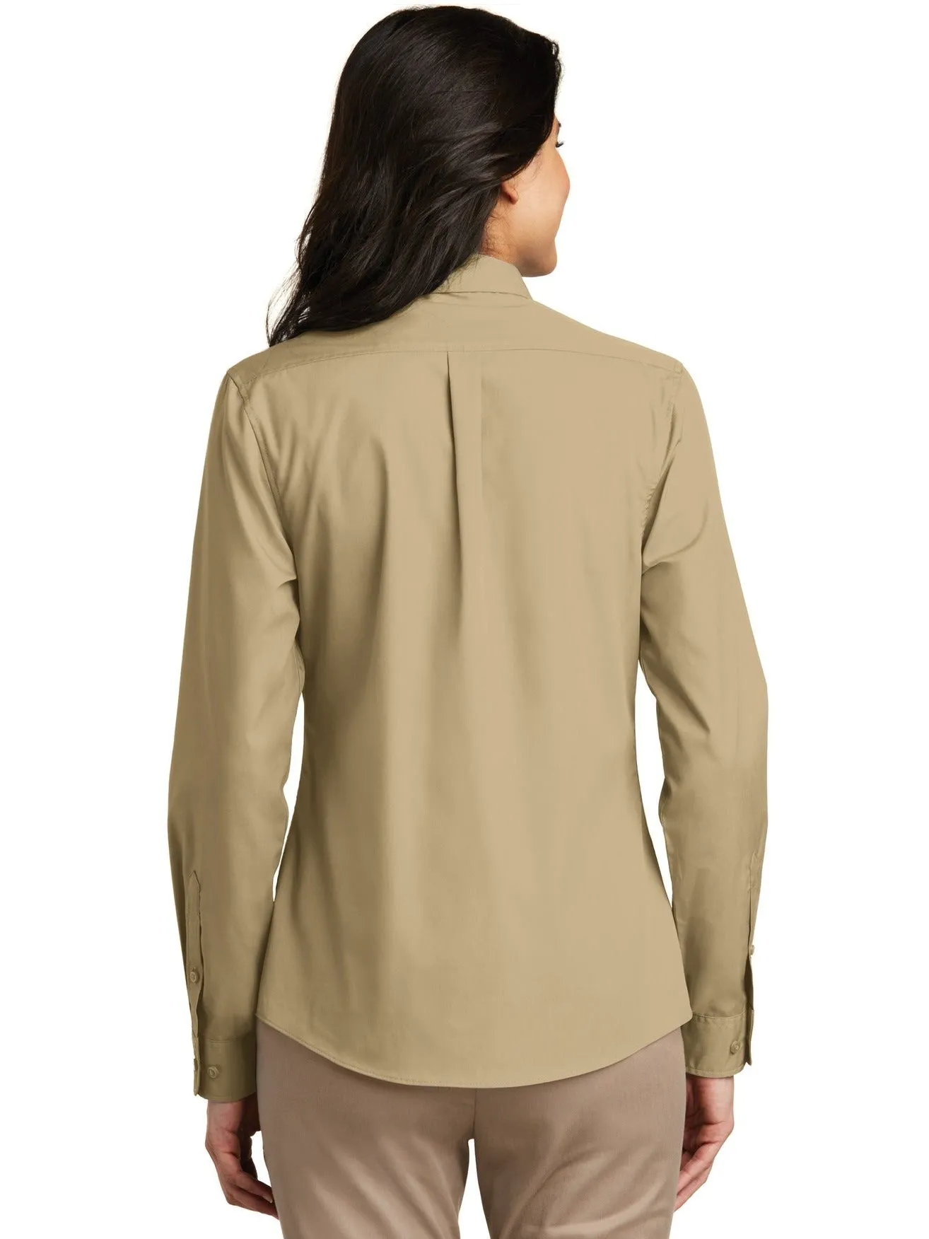 OUTLET-Port Authority Ladies Long Sleeve Carefree Poplin Shirt