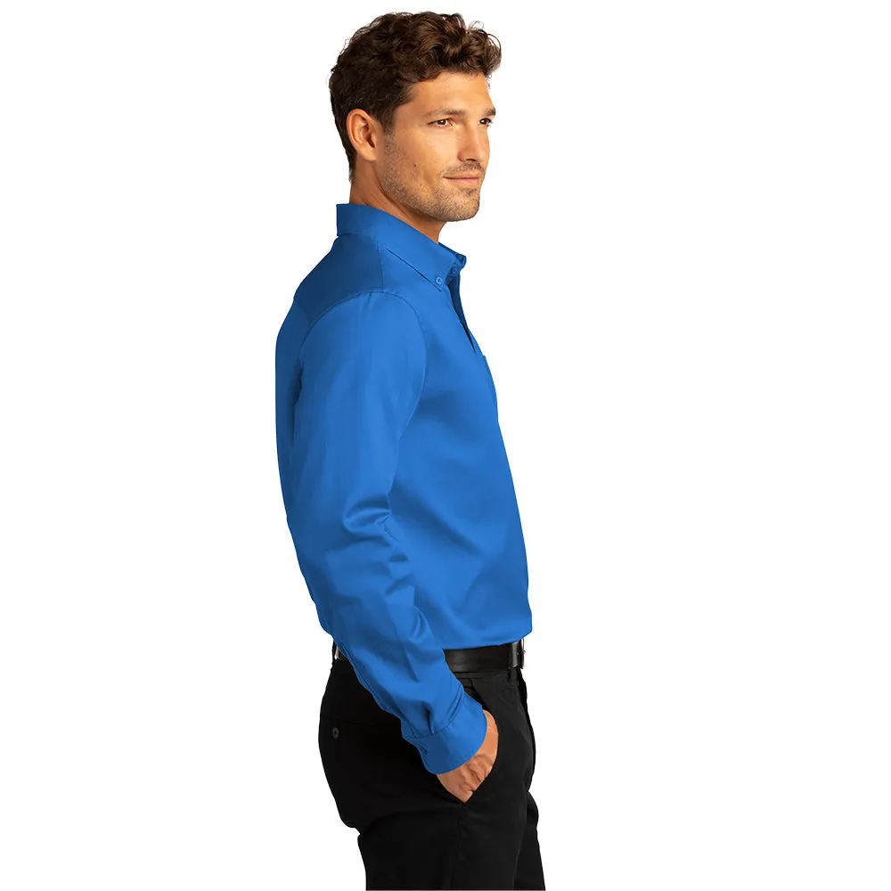 Port Authority® Long Sleeve SuperPro React™ Twill Shirt - Strong Blue