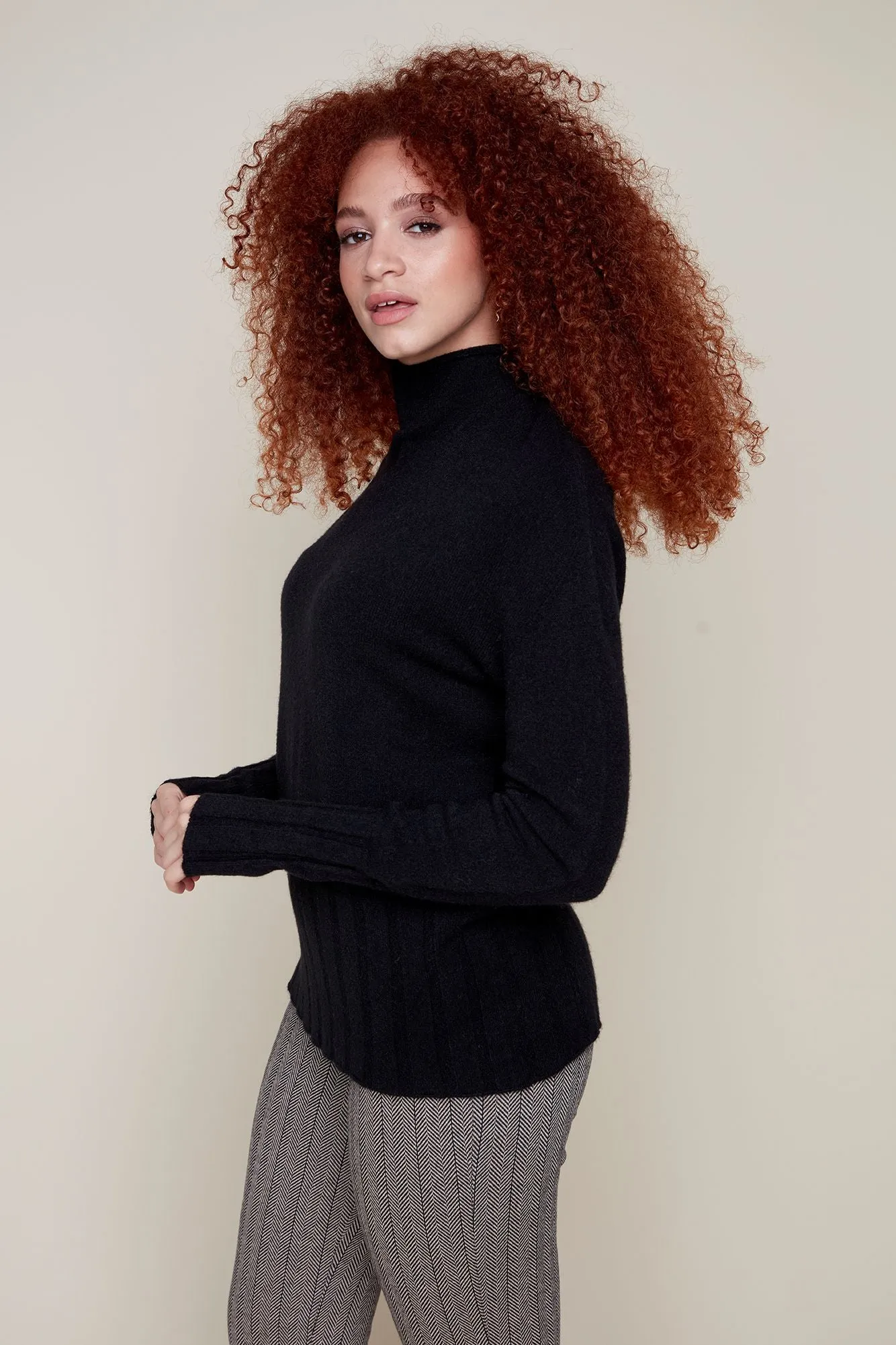 Renuar Funnel Neck Knit Sweater