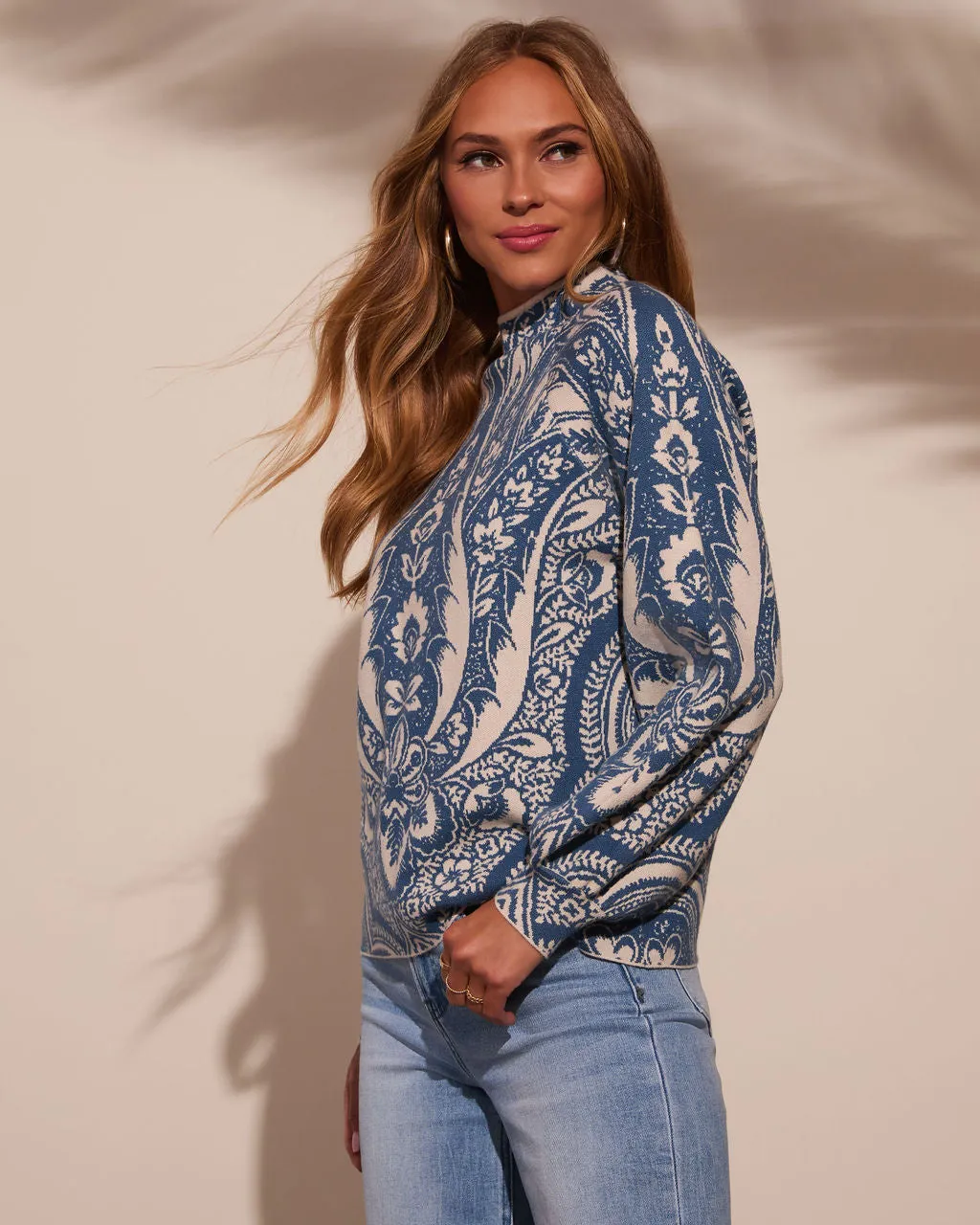 Rheana Mockneck Paisley Sweater