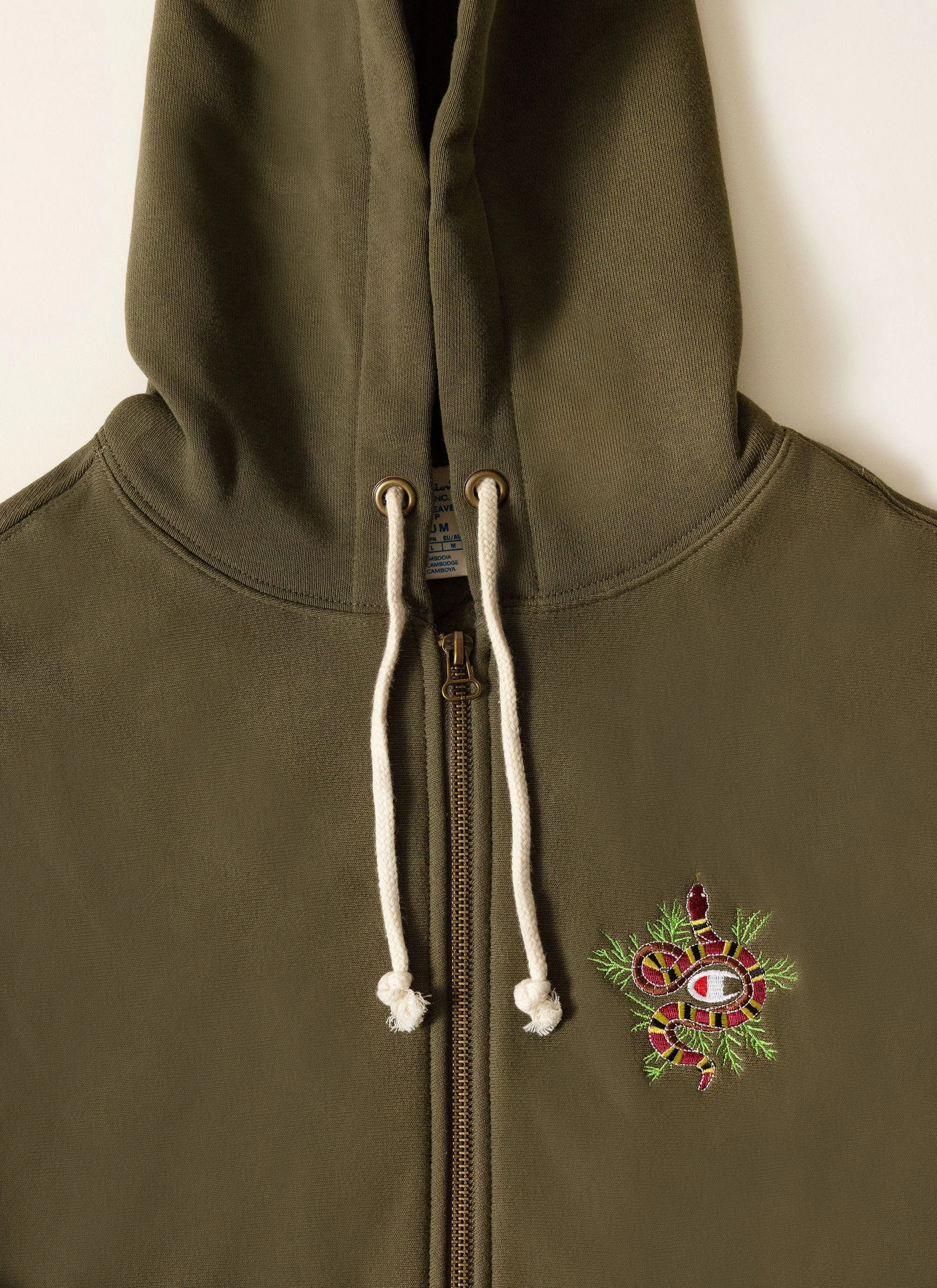 Snake & Grass Zip Hoodie | Champion and Percival | Forest