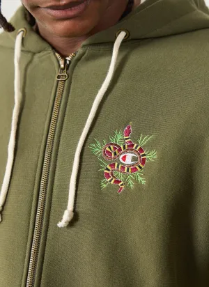 Snake & Grass Zip Hoodie | Champion and Percival | Forest