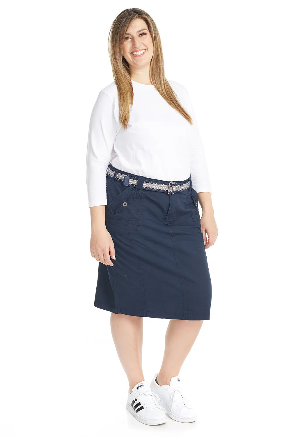 Stretchy Cargo Knee Length Pencil Skirt for Women 'Virginia'