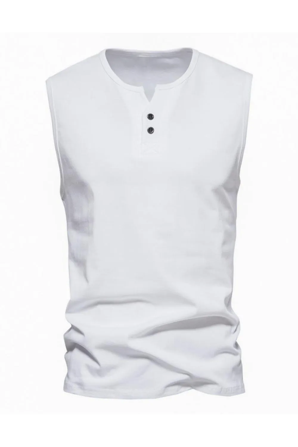 Summer Sleeveless Buttons Men's T-shirt