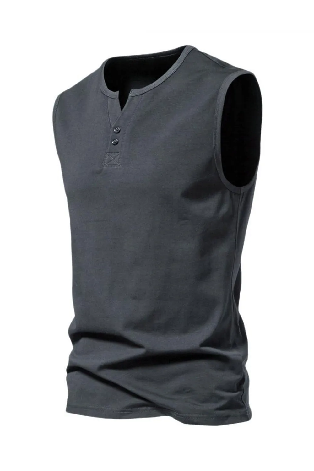 Summer Sleeveless Buttons Men's T-shirt