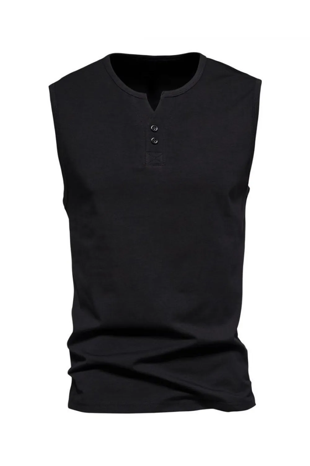 Summer Sleeveless Buttons Men's T-shirt