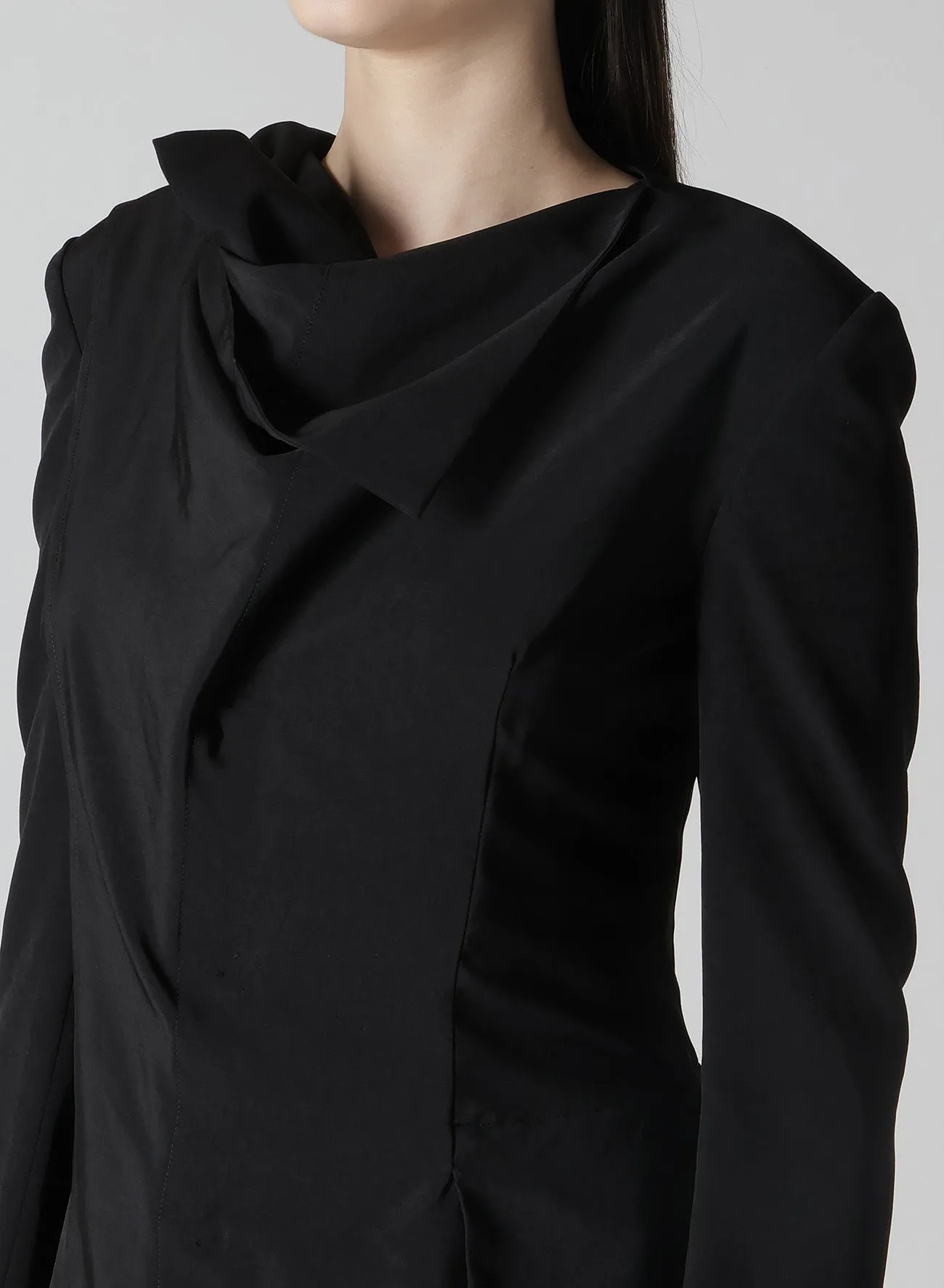 TA/PE CREPE DE CHINE STOLE DETAIL JACKET