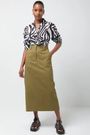 Utility Twill Skirt Green